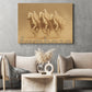 Halloween Ghost Horse Canvas Painting, Ghost Riders Crossing The Desert Sands Wall Art Decor, Spooky Season Poster Gift For Horse Lovers