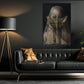 Gothic Halloween Moth Canvas Painting, Moth Veiled Woman Wall Art Decor, Spooky Season Poster Gift To Decor House Or Office
