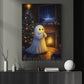 Halloween Boo Canvas Painting, A Ghost’s Warm Winter Night Wall Art Decor, Spooky Season Poster Gift For Ghost Lovers