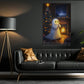 Halloween Boo Canvas Painting, A Ghost’s Warm Winter Night Wall Art Decor, Spooky Season Poster Gift For Ghost Lovers