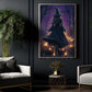 Halloween Witch Canvas Painting, Mystical Witch Walking Wall Art Decor, Spooky Season Poster Gift For Witch Lovers