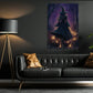 Halloween Witch Canvas Painting, Mystical Witch Walking Wall Art Decor, Spooky Season Poster Gift For Witch Lovers