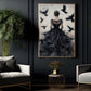 Gothic Halloween Witch Raven Canvas Painting, The Raven Queen Wall Art Decor, Spooky Season Poster Gift For Crows Lovers