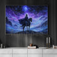 Halloween Horse Witch Canvas Painting, The Witch And The Midnight Steed Wall Art Decor, Spooky Season Poster Gift For Horse Lovers