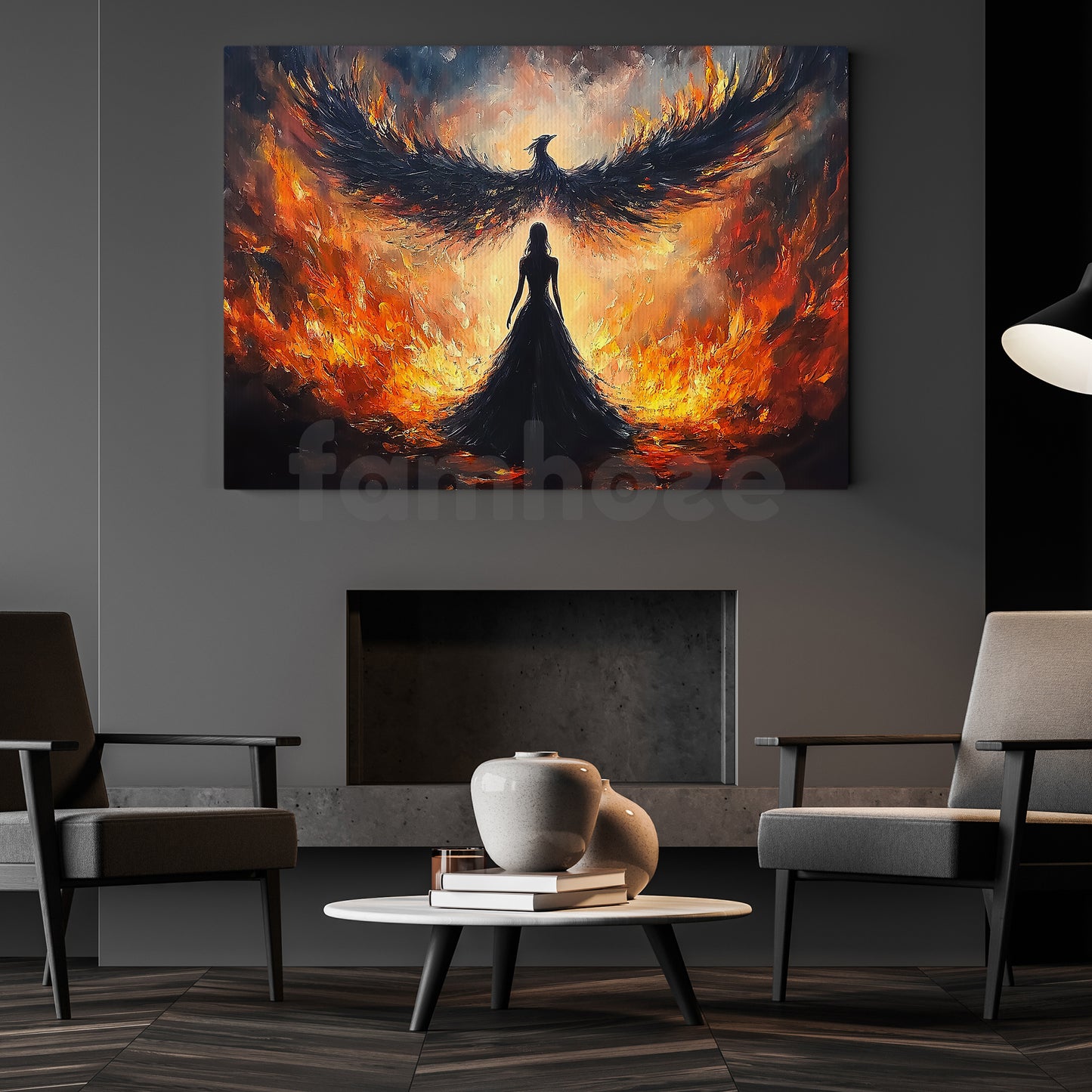Angel Phoneix Canvas Painting, Rise Of The Phoenix Wall Art Decor, Poster Gift For Phoneix Lovers