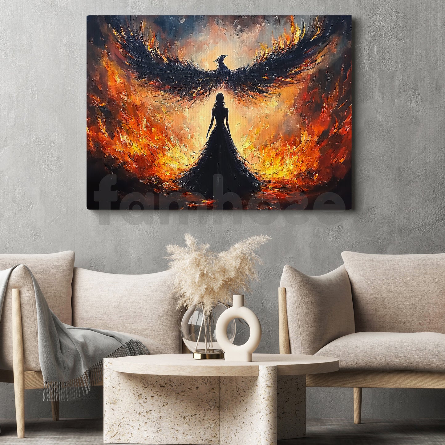 Angel Phoneix Canvas Painting, Rise Of The Phoenix Wall Art Decor, Poster Gift For Phoneix Lovers