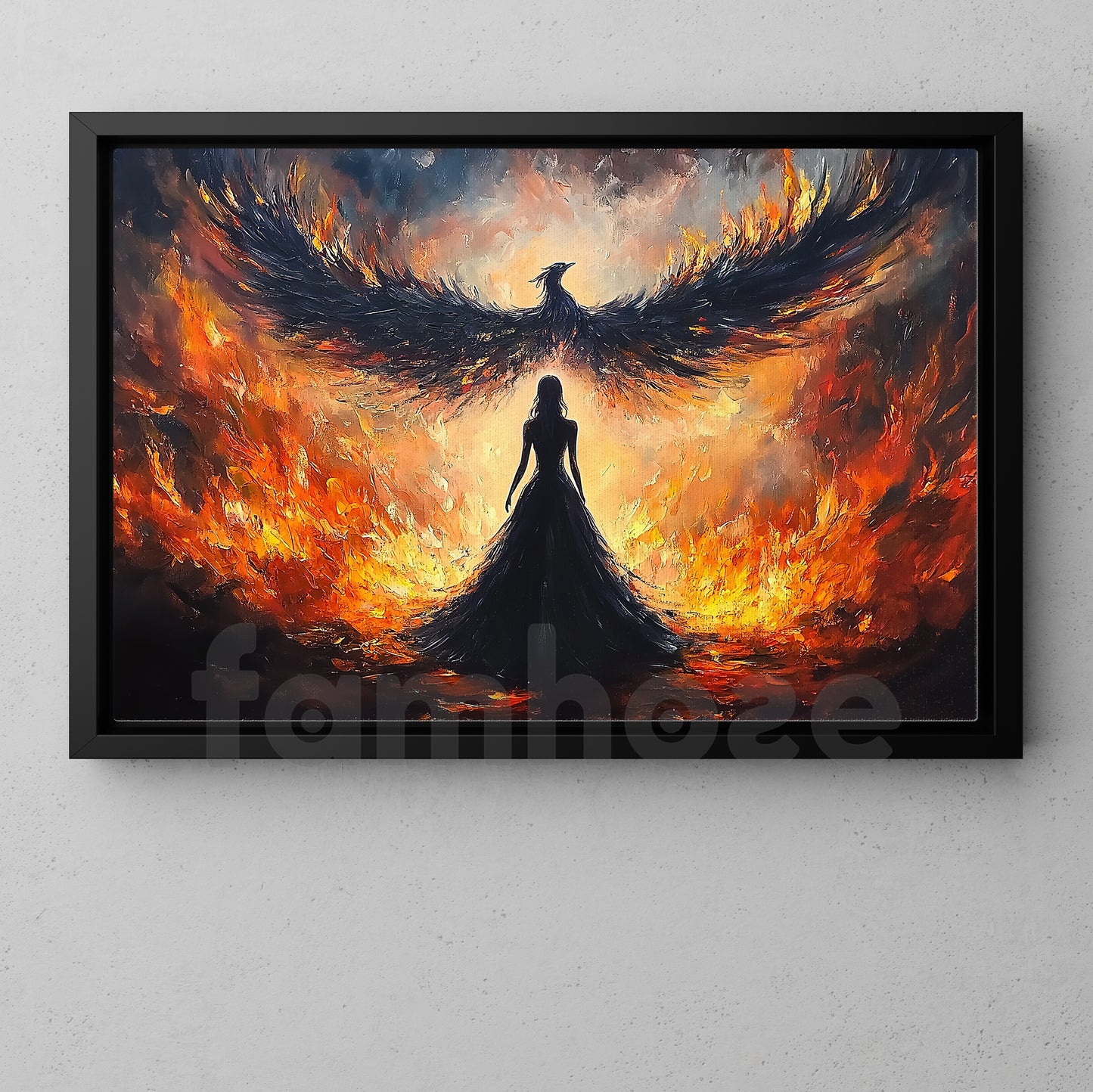 Angel Phoneix Canvas Painting, Rise Of The Phoenix Wall Art Decor, Poster Gift For Phoneix Lovers