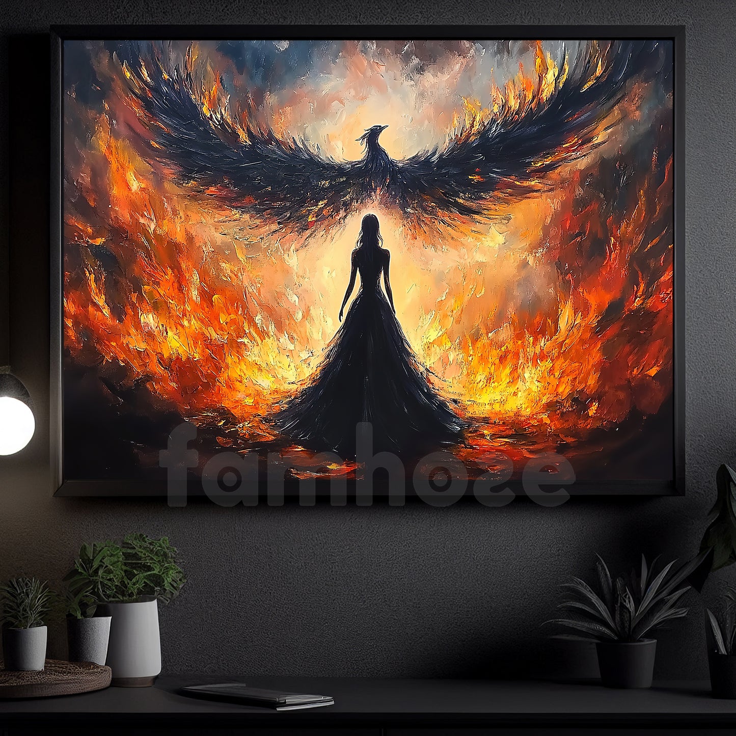 Angel Phoneix Canvas Painting, Rise Of The Phoenix Wall Art Decor, Poster Gift For Phoneix Lovers