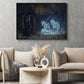 Halloween Horse Witch Canvas Painting, Ghost Foals In The Stable Wall Art Decor, Spooky Season Poster Gift For Horse Lovers