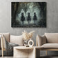 Halloween Horse Ghost Canvas Painting, The Silent Riders Wall Art Decor, Spooky Season Poster Gift For Horse Riding Lover
