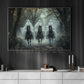 Halloween Horse Ghost Canvas Painting, The Silent Riders Wall Art Decor, Spooky Season Poster Gift For Horse Riding Lover