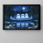 Halloween Fising Boo Canvas Painting, Phantom Fishermen Wall Art Decor, Spooky Season Poster Gift For Fisherman, Ghost Lovers