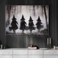 Halloween Witch Kid Canvas Painting, Witch Kids In The Forest Wall Art Decor, Spooky Season Poster Gift For Witch Lovers