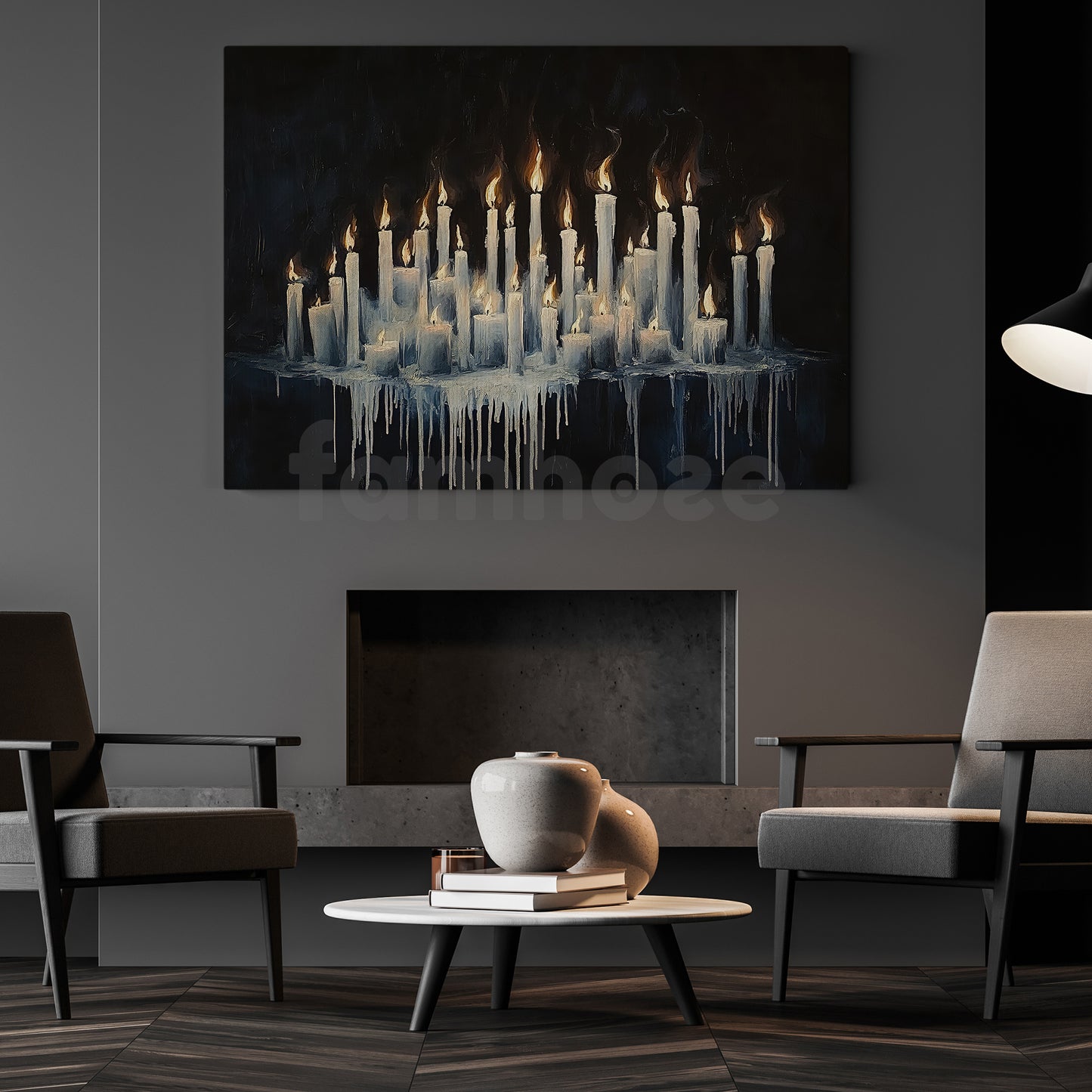 Halloween Candle Canvas Painting, Flames Of The Forgotten Wall Art Decor, Spooky Season Poster Gift For Candle Lovers