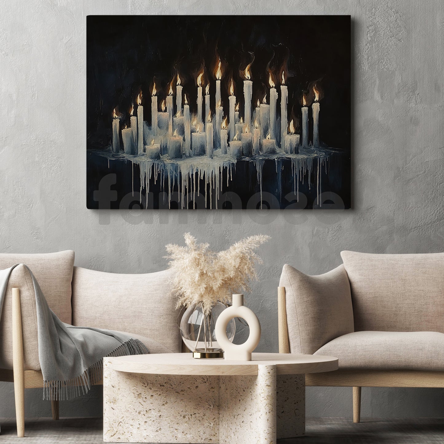 Halloween Candle Canvas Painting, Flames Of The Forgotten Wall Art Decor, Spooky Season Poster Gift For Candle Lovers
