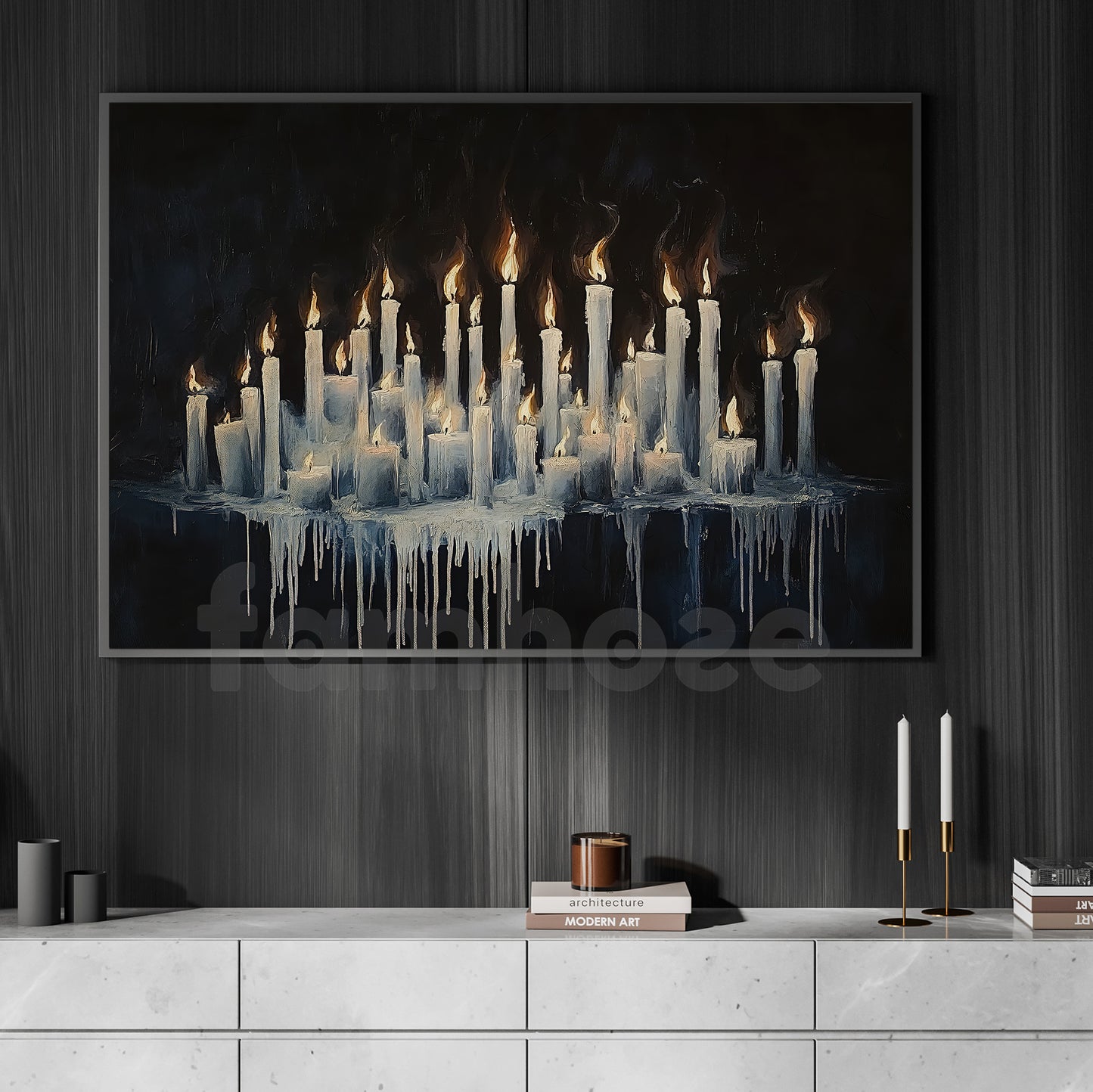 Halloween Candle Canvas Painting, Flames Of The Forgotten Wall Art Decor, Spooky Season Poster Gift For Candle Lovers
