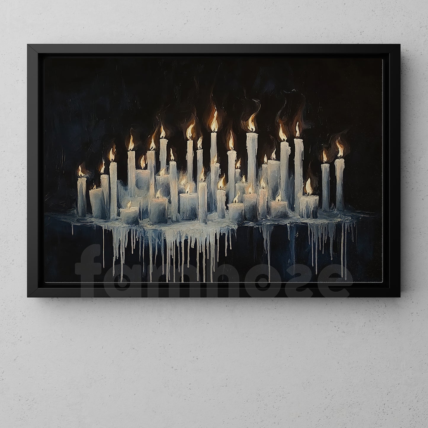 Halloween Candle Canvas Painting, Flames Of The Forgotten Wall Art Decor, Spooky Season Poster Gift For Candle Lovers