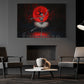 Halloween Skeleton Ballet Canvas Painting, Blood Moon Ballet Wall Art Decor, Spooky Season Poster Gift For Skeleton Lovers, Ballet Lovers
