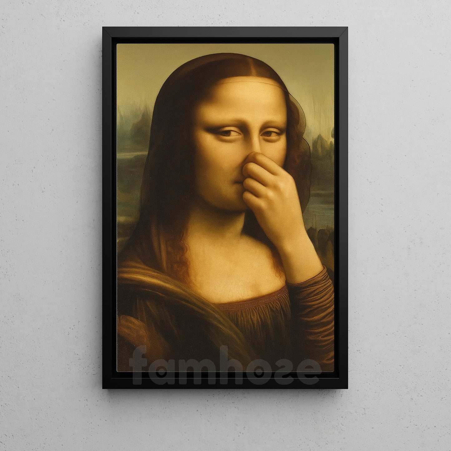 Funny Mona Lisa Parody Oil Canvas Painting, Smelly Lisa Wall Art Decor, Poster Gift To Decor House Or Office