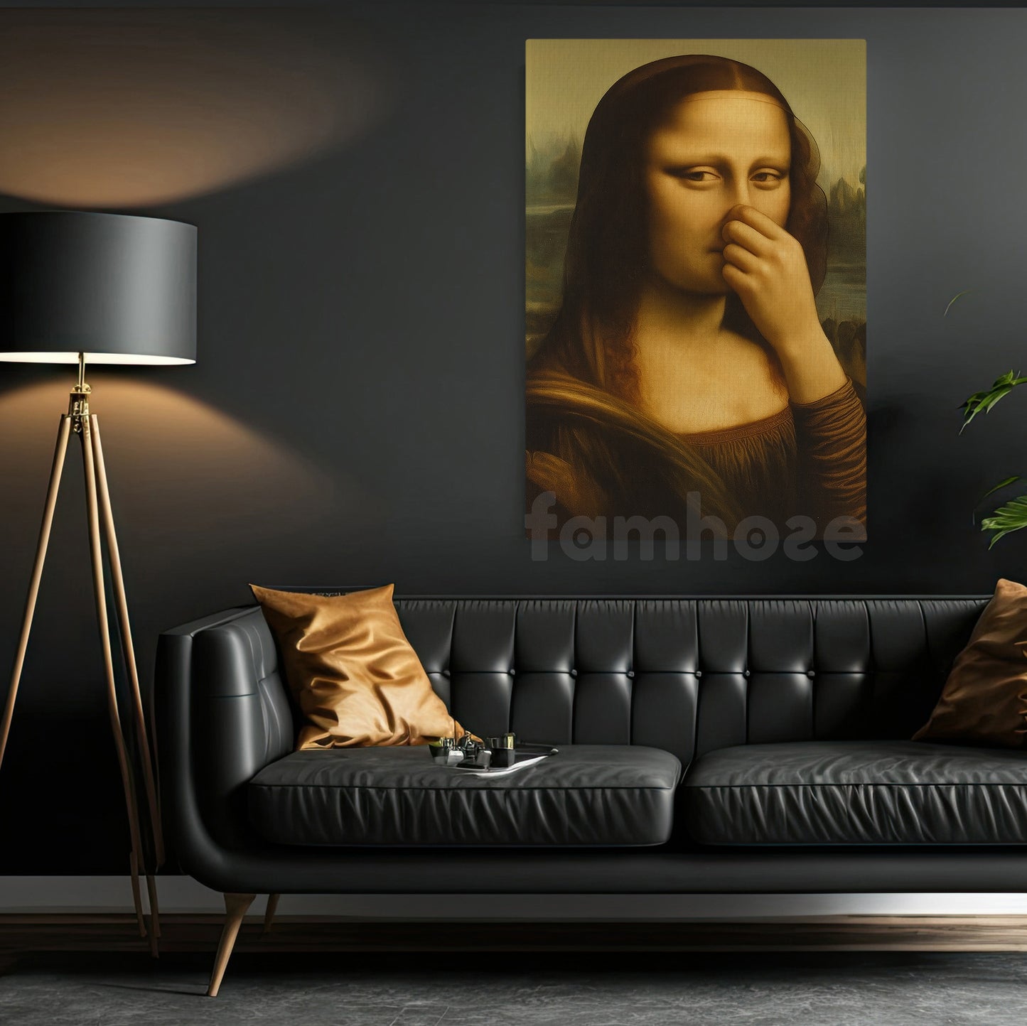 Funny Mona Lisa Parody Oil Canvas Painting, Smelly Lisa Wall Art Decor, Poster Gift To Decor House Or Office