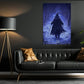 Halloween Skiing Witch Canvas Painting, Frozen Enchantress Wall Art Decor, Spooky Season Poster Gift For Skiing Lovers