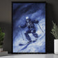 Halloween Skiing Skeleton Canvas Painting, Spooky Ski Skeleton Wall Art Decor, Spooky Season Poster Gift For Skiing Lovers