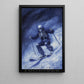 Halloween Skiing Skeleton Canvas Painting, Spooky Ski Skeleton Wall Art Decor, Spooky Season Poster Gift For Skiing Lovers