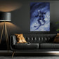 Halloween Skiing Skeleton Canvas Painting, Spooky Ski Skeleton Wall Art Decor, Spooky Season Poster Gift For Skiing Lovers