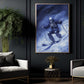 Halloween Skiing Skeleton Canvas Painting, Spooky Ski Skeleton Wall Art Decor, Spooky Season Poster Gift For Skiing Lovers