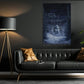 Halloween Ghost Canvas Painting, Lonely Ghost On Ski Lift Wall Art Decor, Spooky Season Poster Gift For Ghost Lovers