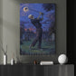 Halloween Golf Skeleton Canvas Painting, Spooky Graveyard Golf Wall Art Decor, Spooky Season Poster Gift For Golf Lovers