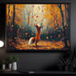 Whimsical Autumn Fox Canvas Painting, Dancing Fox In Fall Forest Wall Art Decor, Poster Gift For Fox Lovers