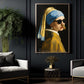 Funny Parody Oil Canvas Painting, Vermeer Parody Wall Art Decor, Poster Gift To Decor House Or Office