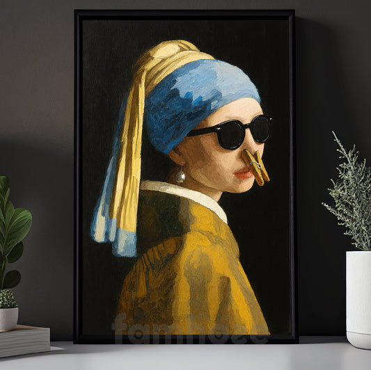 Funny Parody Oil Canvas Painting, Vermeer Parody Wall Art Decor, Poster Gift To Decor House Or Office