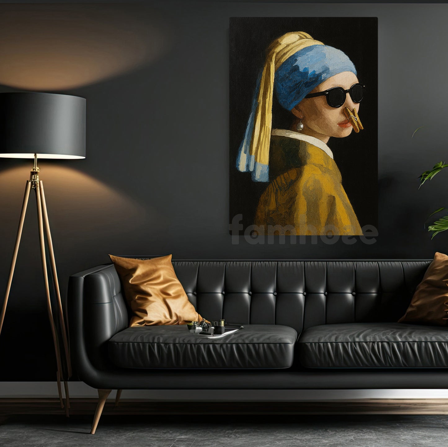 Funny Parody Oil Canvas Painting, Vermeer Parody Wall Art Decor, Poster Gift To Decor House Or Office