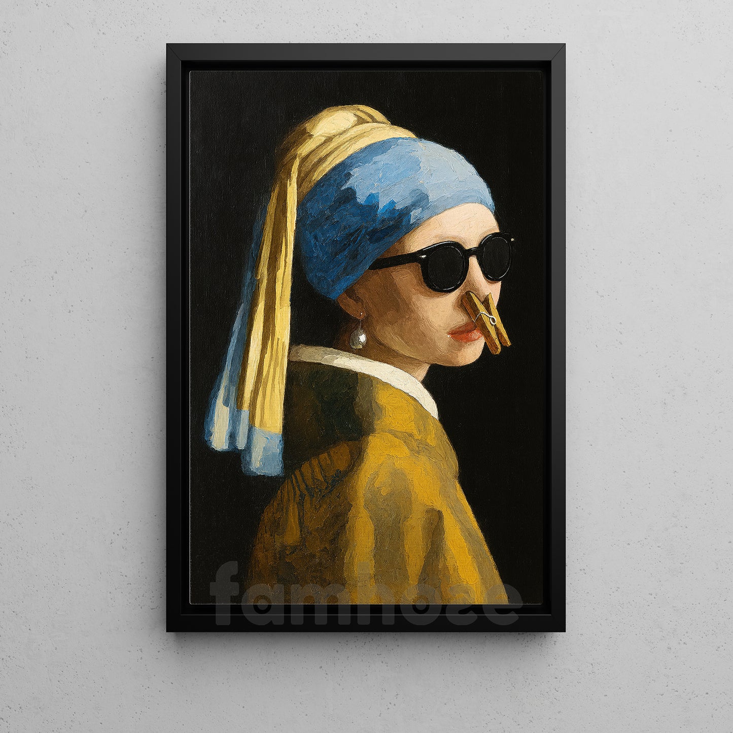 Funny Parody Oil Canvas Painting, Vermeer Parody Wall Art Decor, Poster Gift To Decor House Or Office