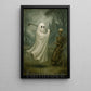 Halloween Golf Ghost Skeleton Canvas Painting, Skeleton Caddy Wall Art Decor, Spooky Season Poster Gift For Golf Lovers