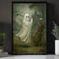 Halloween Golf Ghost Skeleton Canvas Painting, Skeleton Caddy Wall Art Decor, Spooky Season Poster Gift For Golf Lovers