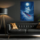 Halloween Skiing Boo Canvas Painting, Ski Of The Damned Wall Art Decor, Spooky Season Poster Gift For Skiing Lovers