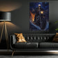 Halloween Skeleton Motorcycle Canvas Painting, Bone Rider Wall Art Decor, Spooky Season Poster Gift For Biker
