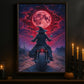Halloween Witch Motocycle Canvas Painting, Witch Of The Wasteland Wall Art Decor, Spooky Season Poster Gift For Biker