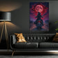 Halloween Witch Motocycle Canvas Painting, Witch Of The Wasteland Wall Art Decor, Spooky Season Poster Gift For Biker