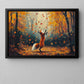 Whimsical Autumn Fox Canvas Painting, Dancing Fox In Fall Forest Wall Art Decor, Poster Gift For Fox Lovers