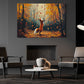 Whimsical Autumn Fox Canvas Painting, Dancing Fox In Fall Forest Wall Art Decor, Poster Gift For Fox Lovers