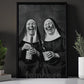 Funny Nuns Canvas Painting, Tipsy Nuns Wall Art Decor, Poster Gift To Decor House Or Office