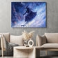 Halloween Skiing Witch Canvas Painting, Fantasy Skiing Witch Wall Art Decor, Spooky Season Poster Gift For Skiing Lovers