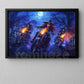 Halloween Witch Motorcycle Canvas Painting, Ride Of The Damned Wall Art Decor, Spooky Season Poster Gift For Biker