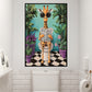 Funny Giraffe Toilet Canvas Painting, Cool Giraffe Reading Newspaper Bathroom Wall Art Decor, Restroom Poster Gift For Giraffe Lovers