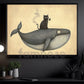 Cartoon Cat Whale Canvas Painting, Cat Riding A Giant Whale Wall Art Decor, Poster Gift For Cat Lovers, Whale Lovers