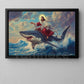 Funny God Shark Canvas Painting, Dreamscape Ocean Wall Art Decor, Poster Christian Gift For Shark Lovers